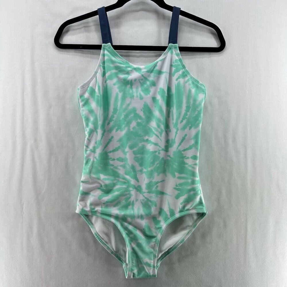 Justice Swimsuit Youth Size 16 Tie Dye One Piece Bathing Suit Beach Green